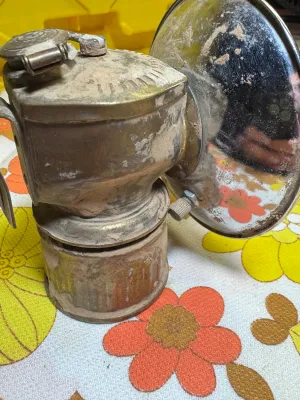 Vintage Justrite Brass Carbide Miner's Lamp - Made in USA