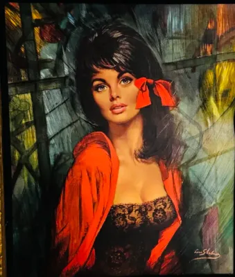 Vintage Lou Shabner 'Lola' Mid-Century Portrait Print