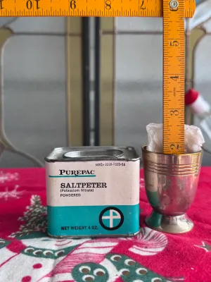 Vintage Purepac Saltpeter Powdered Tin - 4 oz.