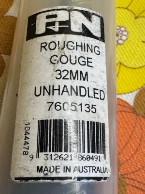 P&N Tools 32mm Unhandled Roughing Gouge - Made in Australia