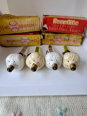 Vintage Royalite Sparkling Bubbling Lamps with Original Boxes - Set of 4