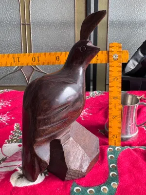 Hand-Carved Ironwood Quail Figurine