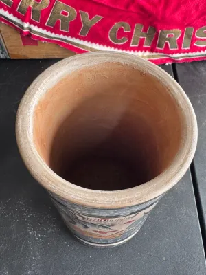 Vintage Mexican Tonala Burnished Pottery Cylinder Vase