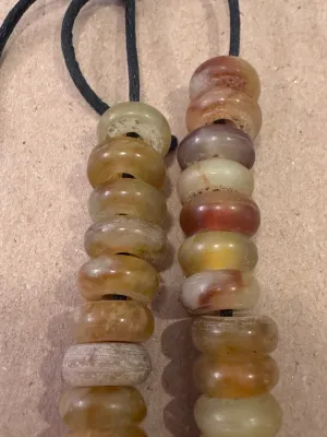 Vintage Natural Agate Stone Bead Strand