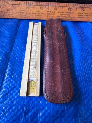 Vintage Sun Hemmi Slide Rule with Leather Case - Made in Japan