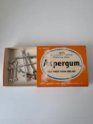 Vintage Miniature Toy Tool Set in Aspergum Box