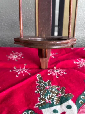 Vintage Wooden Wall-Hanging Spindle Shelf
