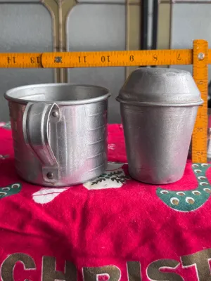 Vintage Aluminum Kitchen Craft Measuring Cup & Thompson's Malted Milk Shaker