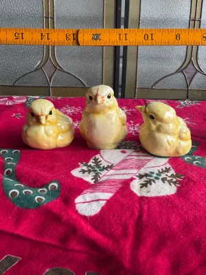 Vintage Goebel W. Germany Ceramic Yellow Chick Figurines - Set of 3