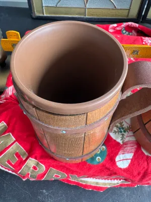 Vintage Jenware Wooden Barrel Mugs - Set of 2