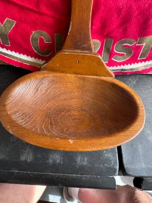 Vintage Hand-Carved Wooden Wall Hanging Scoop / Spoon Decor