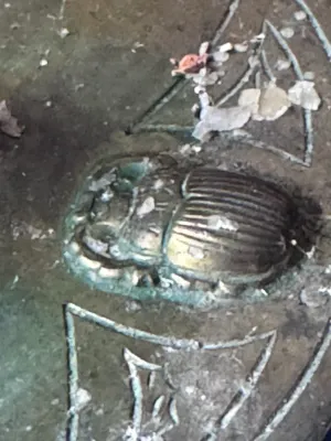 Antique Benedict Karnak Brass Egyptian Revival Scarab Candlestick