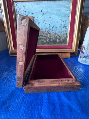 Vintage State of Kuwait Sand Art Wooden Keepsake Box