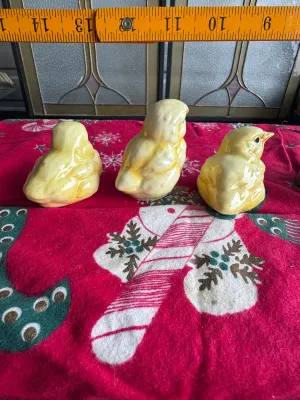 Vintage Goebel W. Germany Ceramic Yellow Chick Figurines - Set of 3