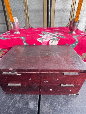 Antique Ransom & Randolph Cutwell Dental Bur Wooden Cabinet Box