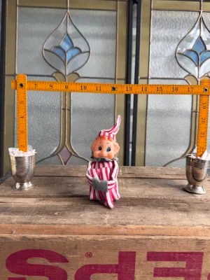Vintage Japan Red and White Striped Christmas Pixie Elf Figurine