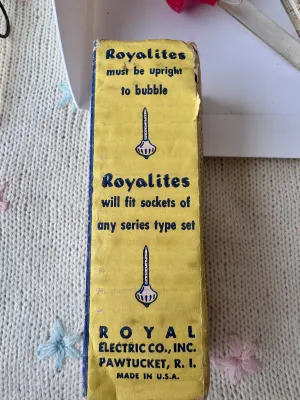Vintage Royalites Bubble Christmas Lights with Original Boxes - Set of 6