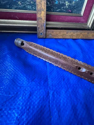 Vintage Hand-Carved Wooden Flute / Folk Instrument