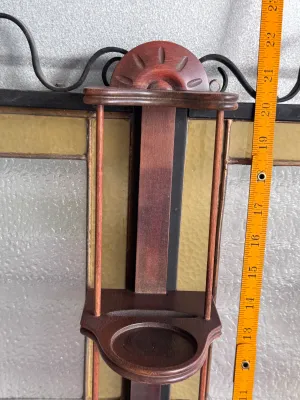 Vintage Wooden Wall-Hanging Spindle Shelf