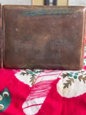 Antique metal cigarette case Peiping China 1945-1946