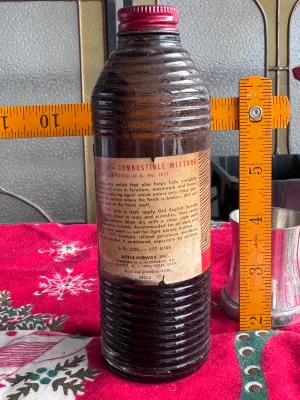 Vintage Old English Scratch Cover Furniture Polish Glass Bottle