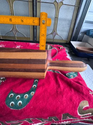 Handcrafted Multi-Wood Striped Rolling Pin