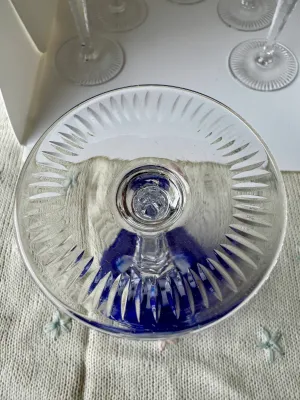 Vintage Nachtmann German Cut-to-Clear Crystal Wine Goblets - Set of 6