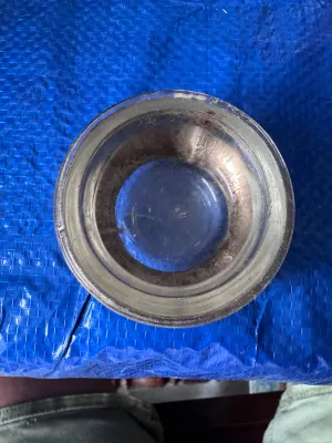 Vintage Soviet Russian Cloisonne Enamel & Glass Footed Bowl / Ashtray