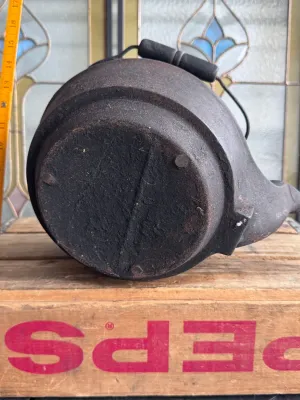 Antique Gate Marked Cast Iron Tea Kettle with Wood Grip Handle