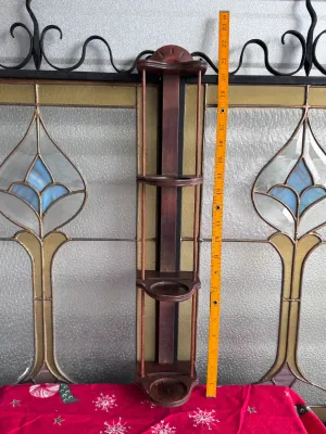 Vintage Wooden Wall-Hanging Spindle Shelf