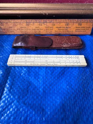 Vintage Sun Hemmi Slide Rule with Leather Case - Made in Japan