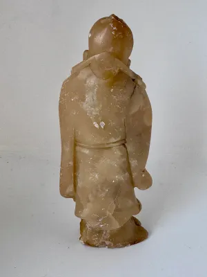 Vintage Chinese Hand-Carved Soapstone Shou Lao Figurine