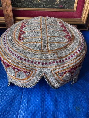 Vintage Handcrafted Embroidered Sindhi Topi / Kufi Cap with Mirror Work