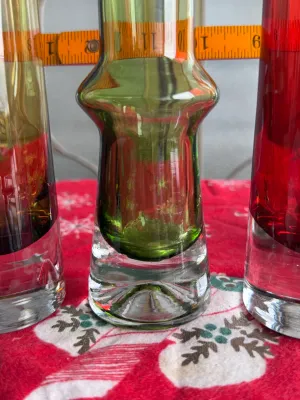 Vintage Mid-Century Modern Art Glass Bud Vases - Set of 3