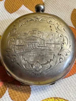 Antique J.M. Sandando Geneva Patent Lever 13 Jewels Pocket Watch Case