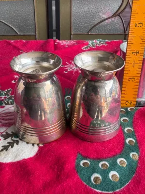 Vintage Silver-Plated Double-Sided Jiggers / Egg Cups - Pair
