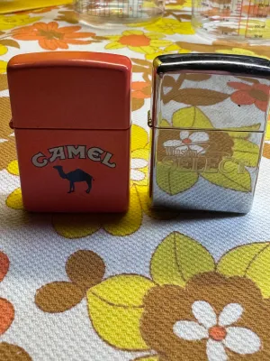 Vintage Zippo Lighters - Camel & Winston Select (Set of 2)