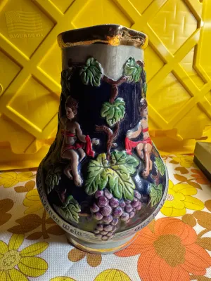 Vintage Original Thewalt Western Germany 1L Ceramic Wine Pitcher