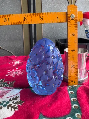 Vintage Blue Lead Crystal Egg Figurine - Made in Germany