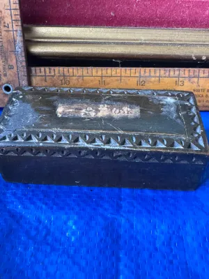 Antique Hand-Carved Wooden Tramp Art Box