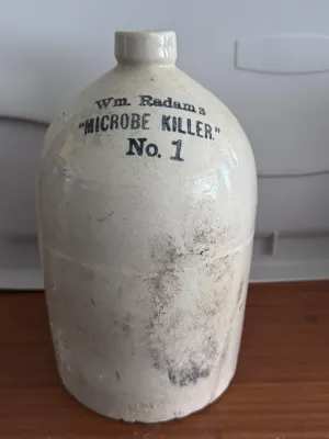 Antique Wm. Radam's "Microbe Killer" No. 1 Stoneware Jug
