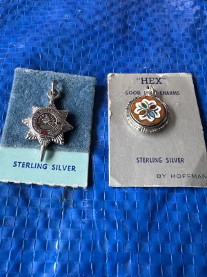 Vintage Sterling Silver Charms - University of Wisconsin & Hoffman Hex