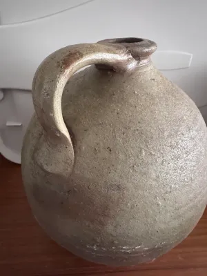 Antique Salt-Glazed Stoneware Whiskey Jug