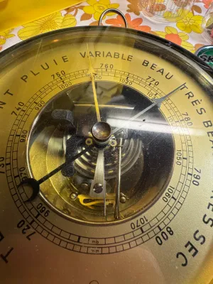 Vintage Lufft German Aneroid Barometer with French Dial