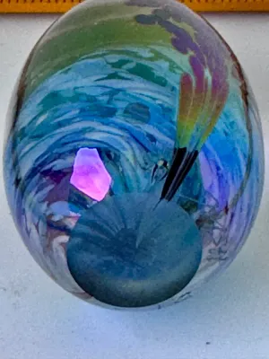 Zellique Studios Art Glass Egg Paperpiece by Joseph Morel