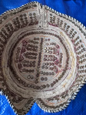 Vintage Handcrafted Embroidered Sindhi Topi / Kufi Cap with Mirror Work