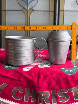 Vintage Aluminum Kitchen Craft Measuring Cup & Thompson's Malted Milk Shaker