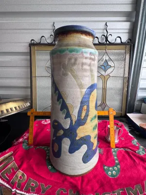 Large Studio Pottery Stoneware Vase Signed MC