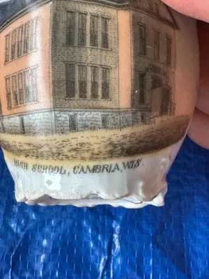 Antique Wheelock Germany Souvenir Cup - High School, Cambria, Wis.