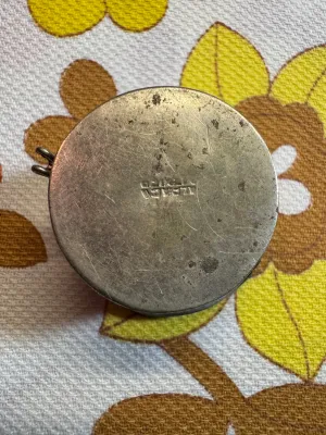 Vintage Alpaca Mexico Mother of Pearl Inlay Pill Box